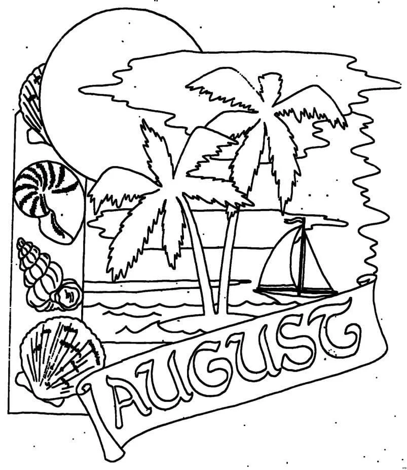 August Coloring Pages