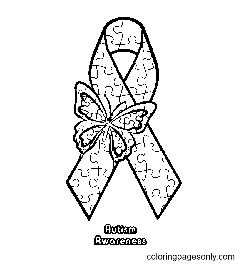 Desenhos de Paginas de Conscientizacao Sobre O Autismo Para Colorir 14