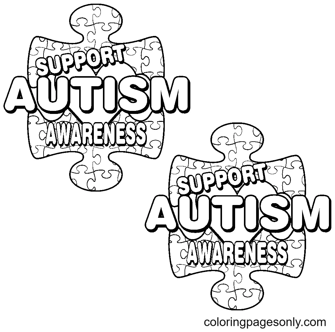 Desenhos de Paginas de Conscientizacao Sobre O Autismo Para Colorir 31