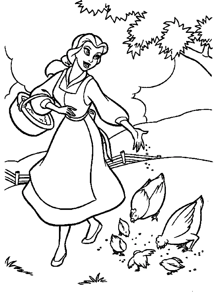 Desenhos de Bela Para Colorir