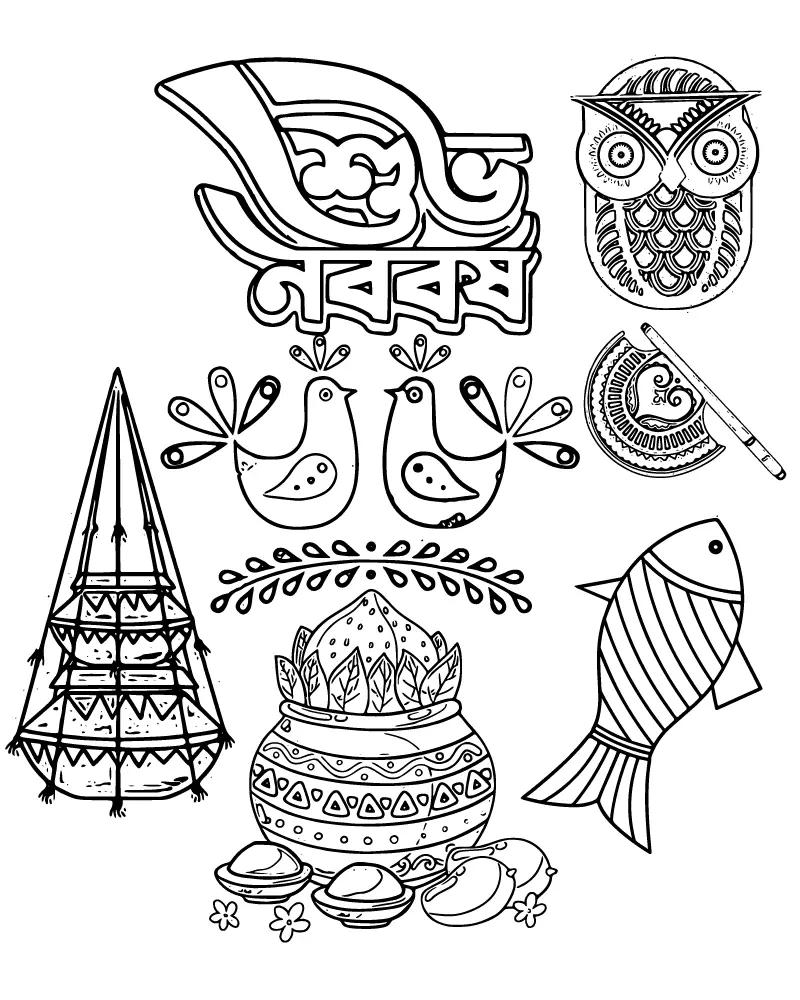 Bengali New Year Coloring Pages 4