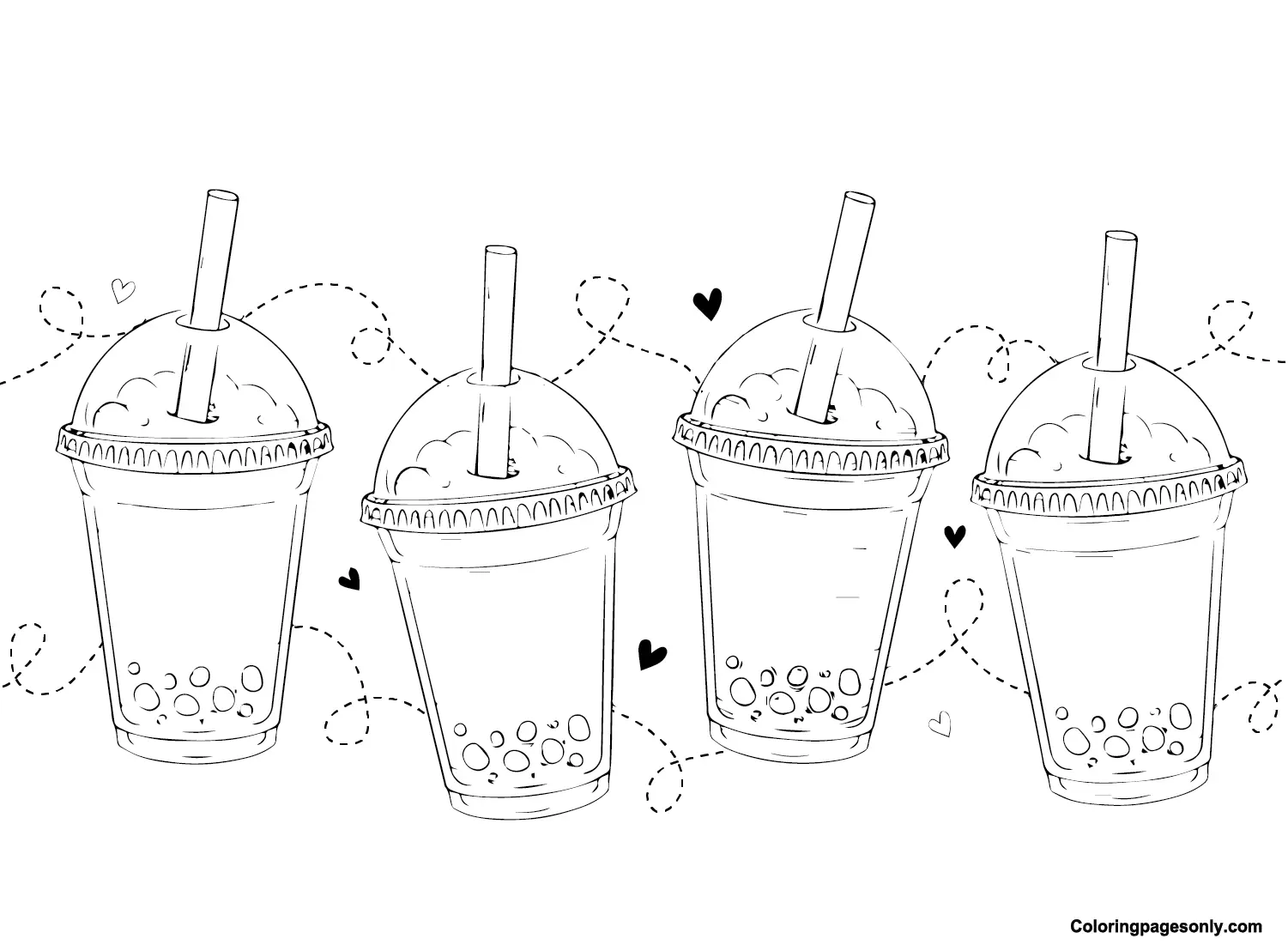 Boba Tea Coloring Pages