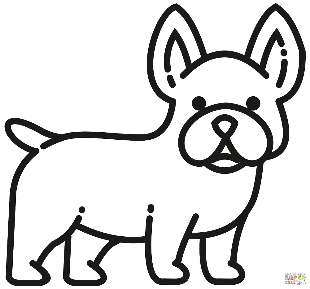 Bulldog Para Colorear 5