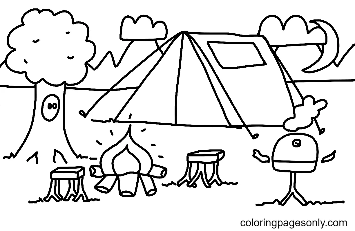 Ausmalbilder Camping 7