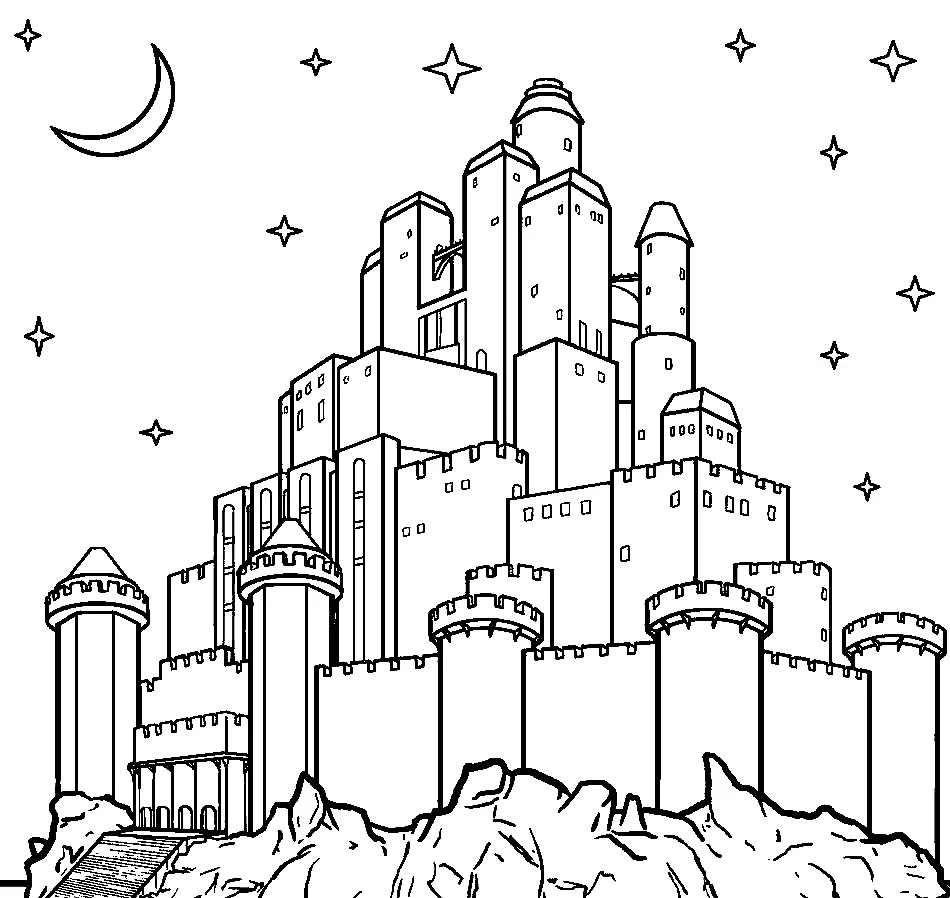 Desenhos de Castelo Para Colorir 46