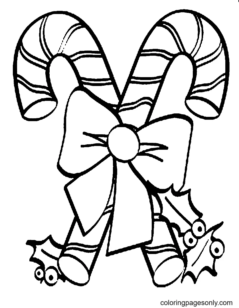 Bastones De Caramelo De Navidad Para Colorear 2