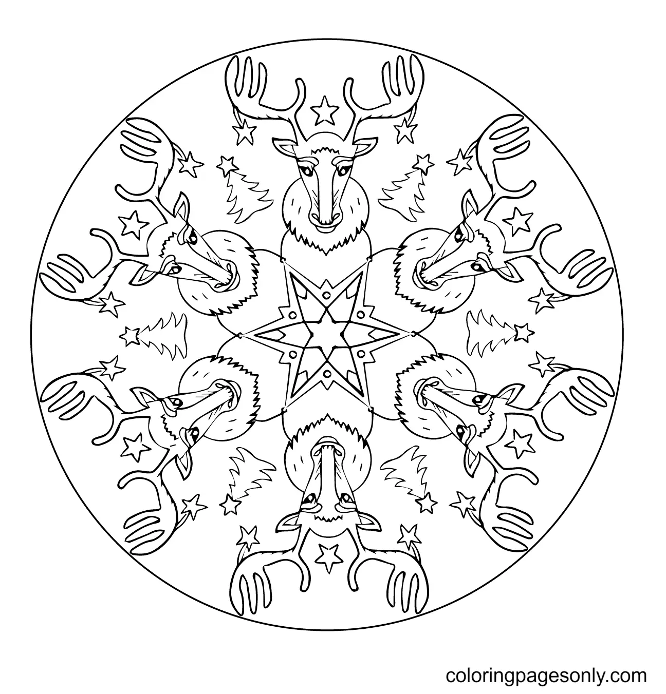 Christmas Mandala Coloring Pages
