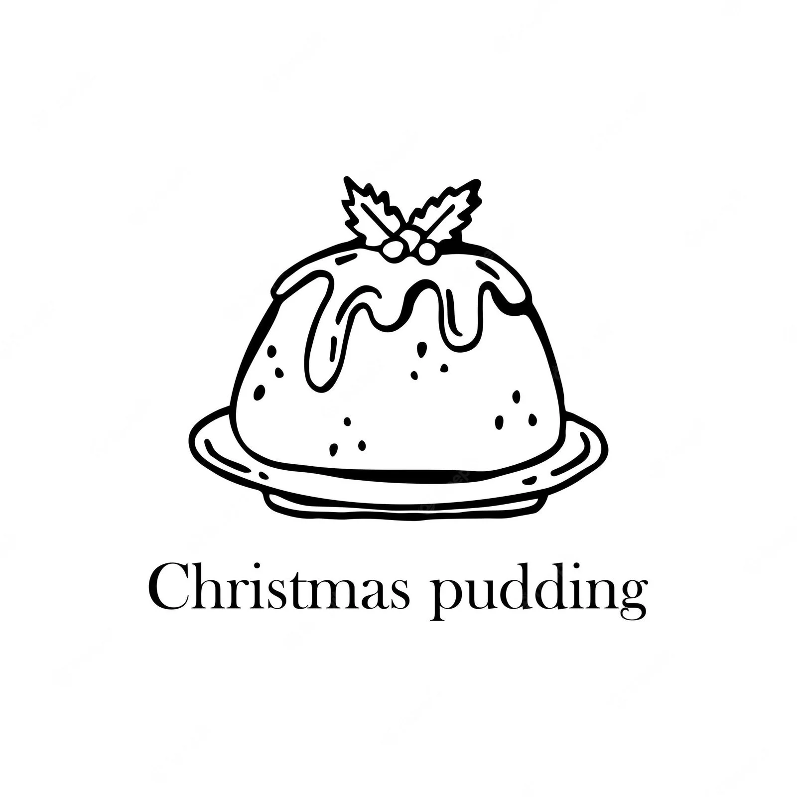 Weihnachts-Pudding Ausmalbilder