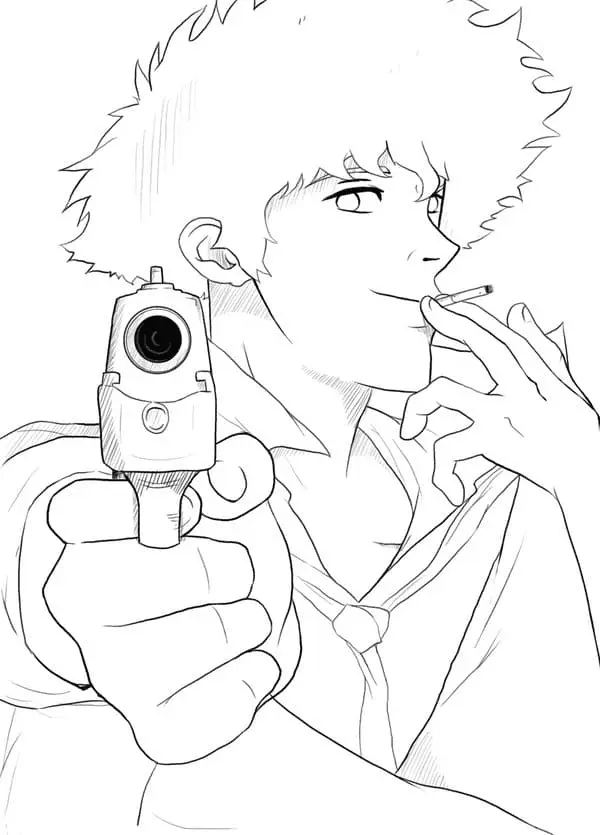 Cowboy Bebop Para Colorear 25