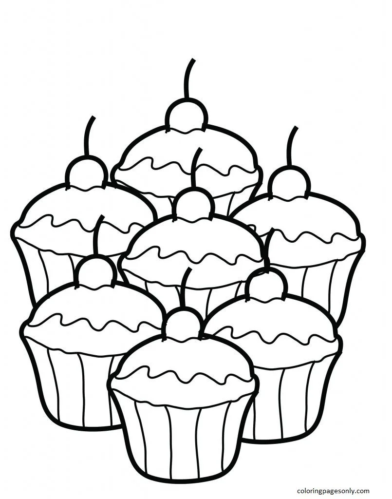 Desenhos de Cupcake Para Colorir 12