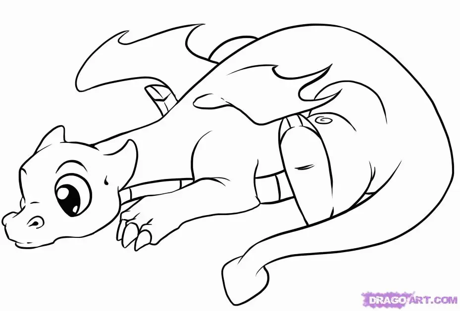 Niedliche Drachen Ausmalbilder 1