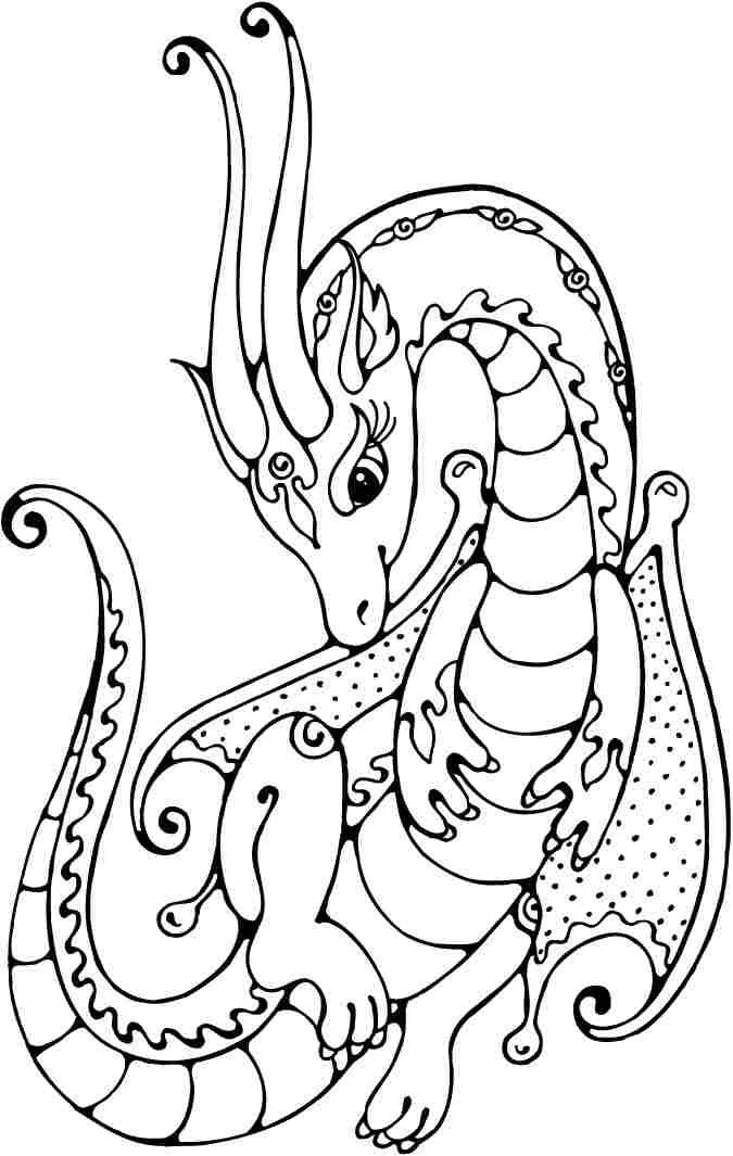 Niedliche Drachen Ausmalbilder 3
