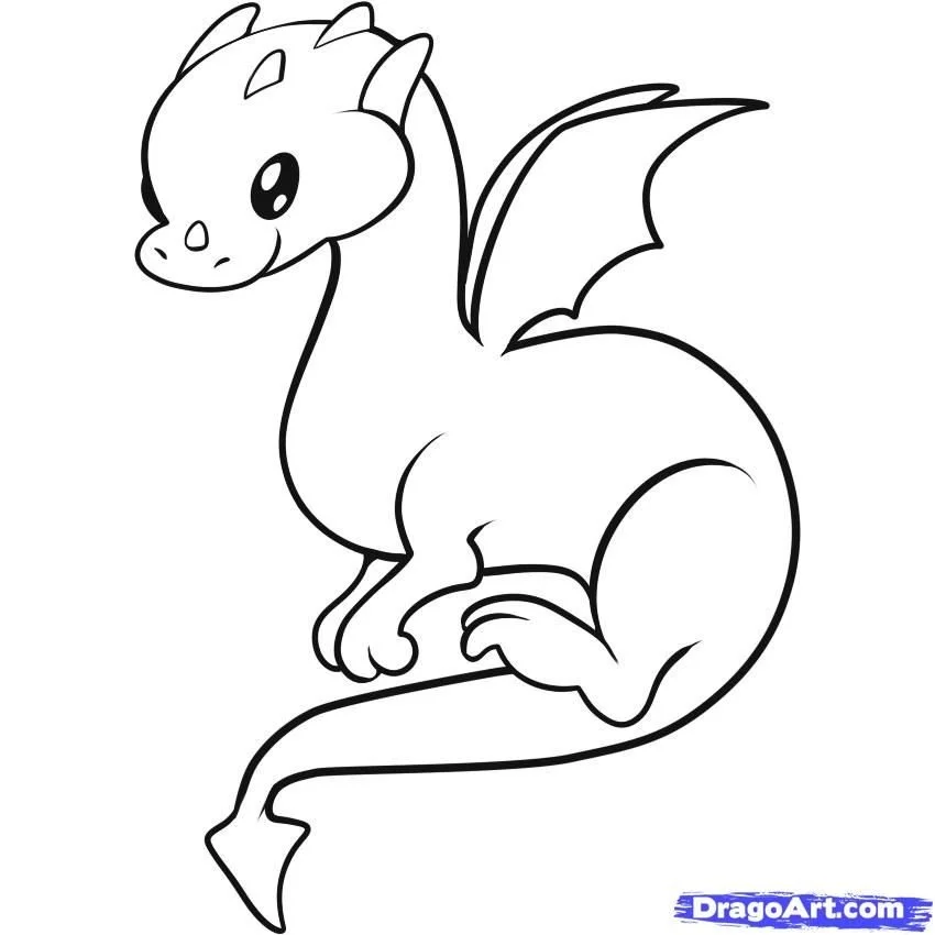 Niedliche Drachen Ausmalbilder 8