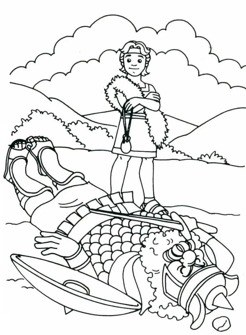 David und Goliath Ausmalbilder 14