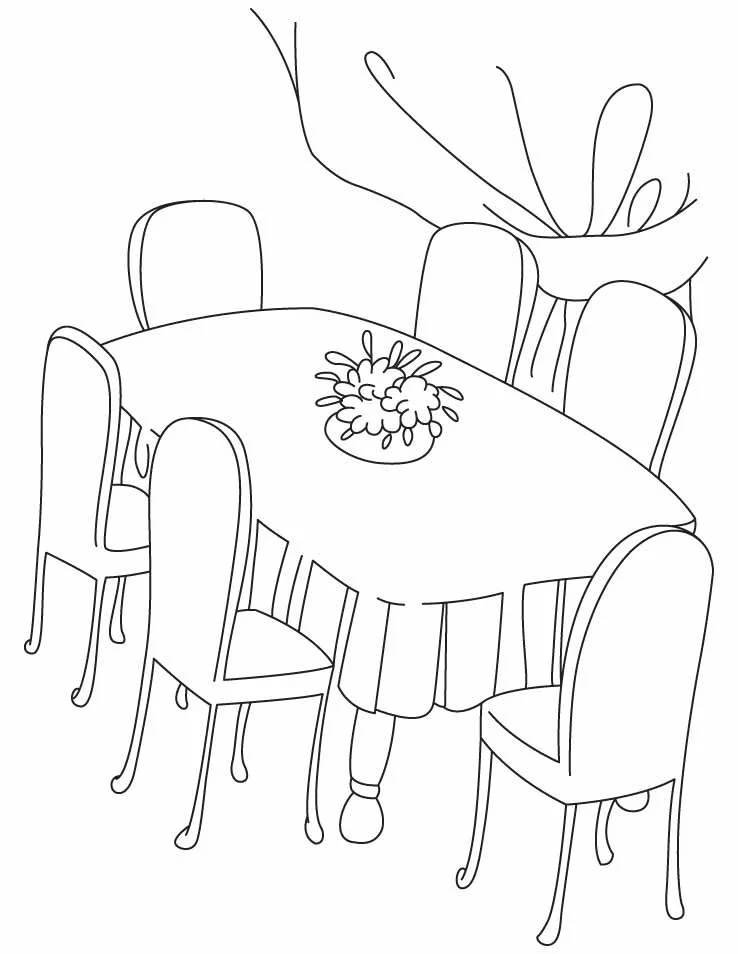 Dining Room Coloring Pages 6