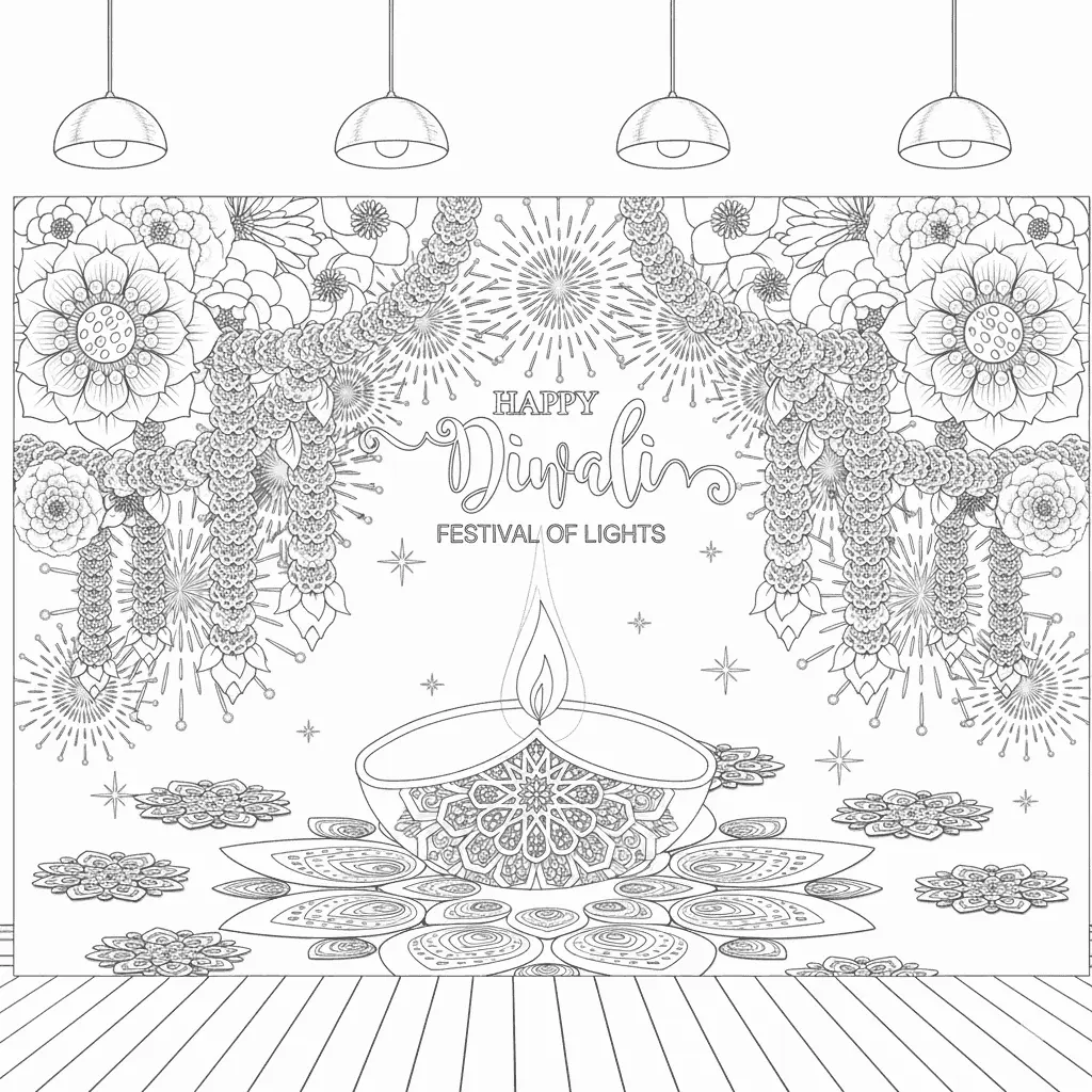 Diwali Para Colorear 27