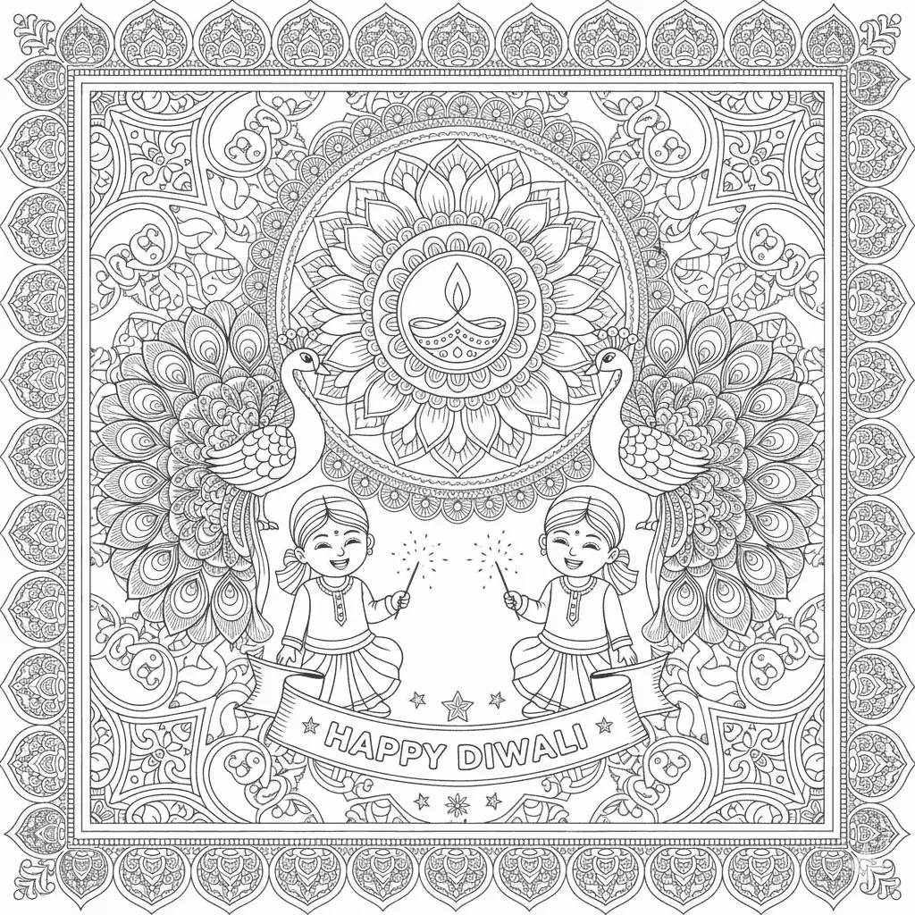 Diwali Para Colorear 28