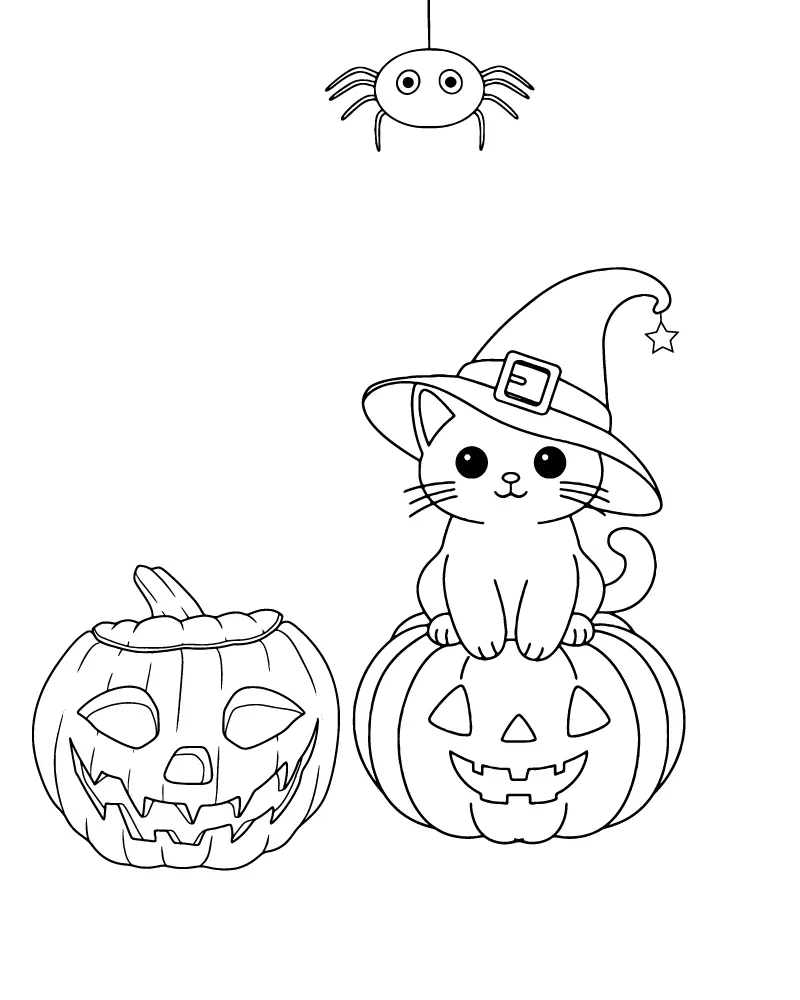 Einfaches süßes Halloween Ausmalbilder 19
