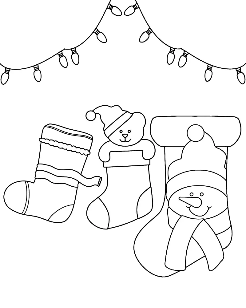 Easy Kindergarten Christmas Coloring Pages 5