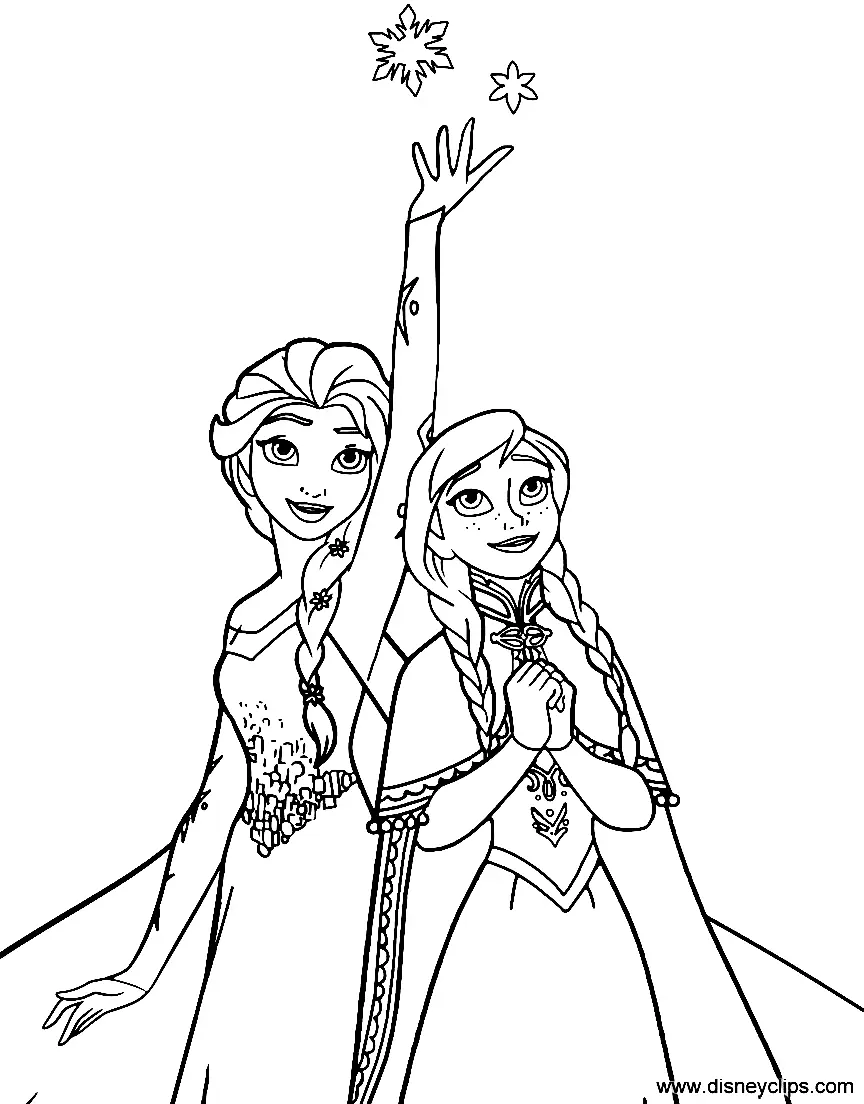 Ausmalbilder Elsa und Anna