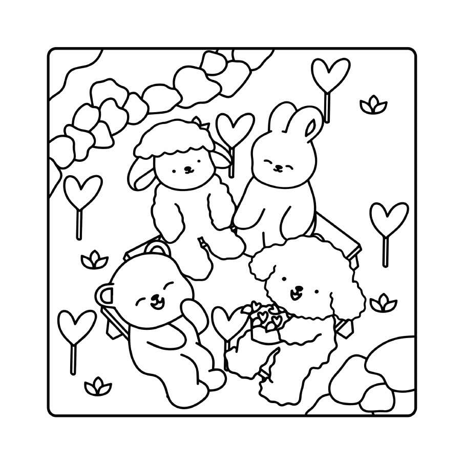 Fluffy Cozy Friends Colorir 4