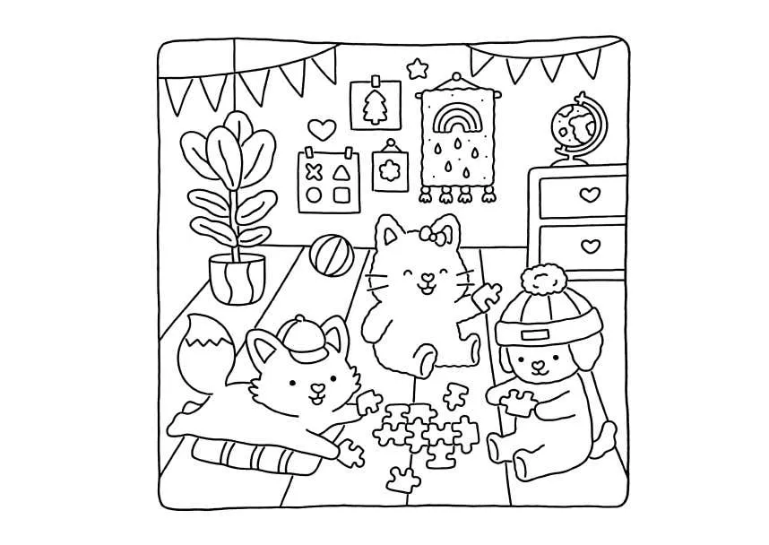 Fuzzy Hygge Ausmalbilder 9