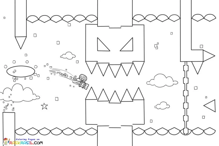 Geometry Dash Coloring Pages 10