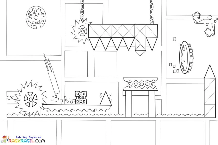 Geometry Dash Coloring Pages 6