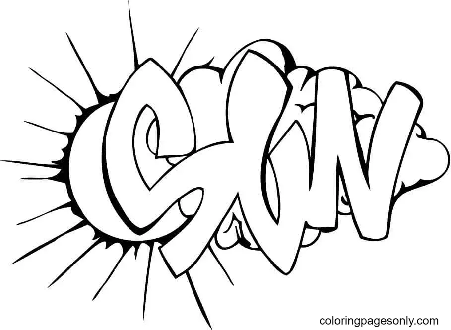 Desenhos de Graffiti Para Colorir