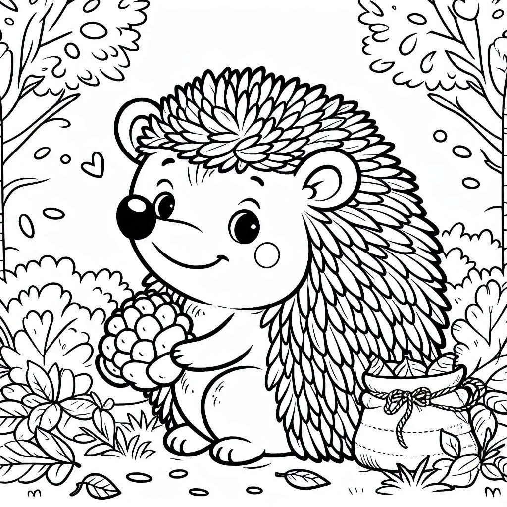 Hedgehog pginas para colorear 10