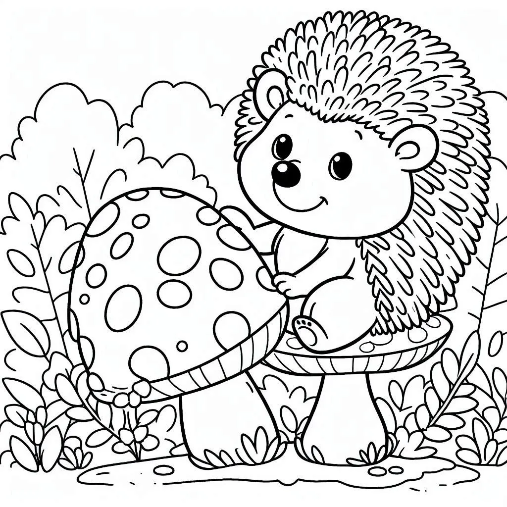 Hedgehog pginas para colorear 15