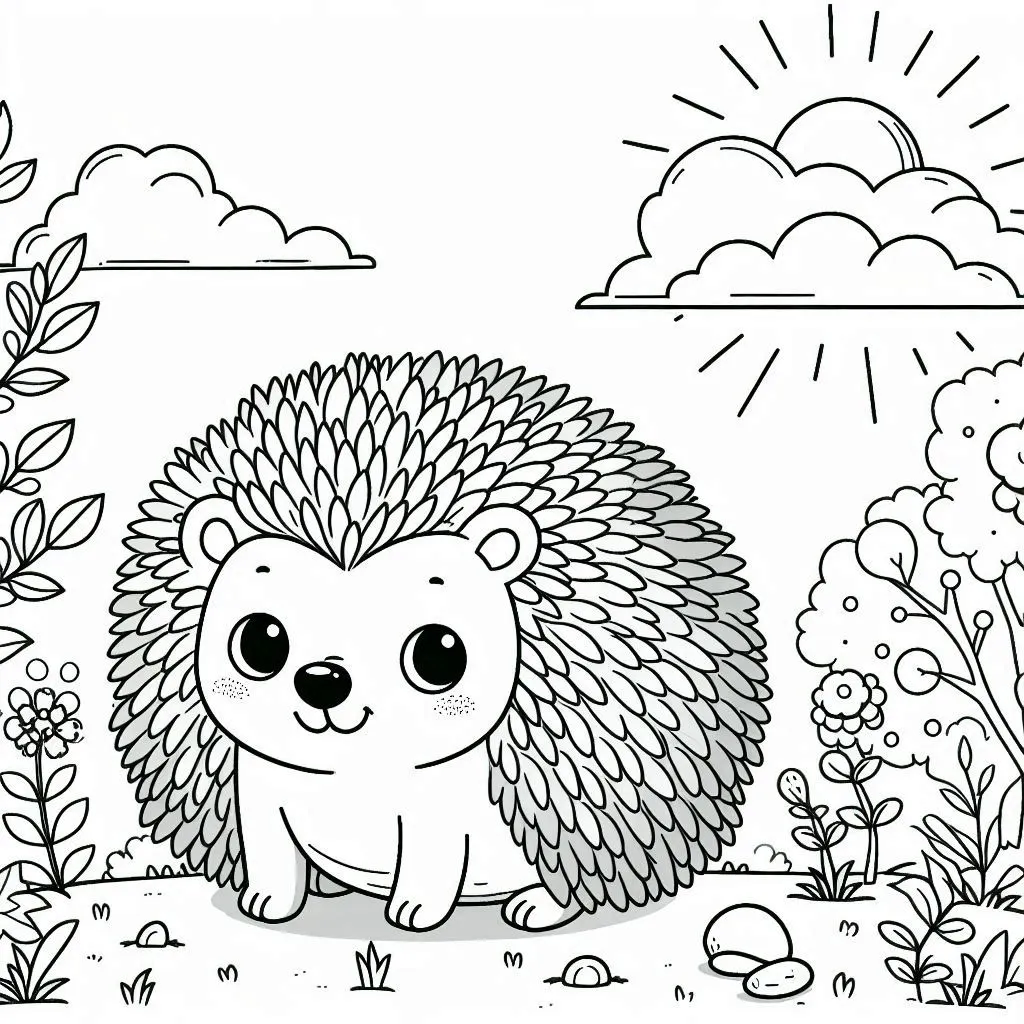 Hedgehog pginas para colorear 24