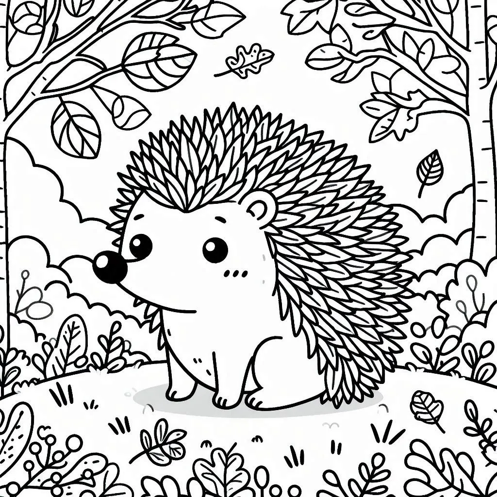 Hedgehog pginas para colorear 26