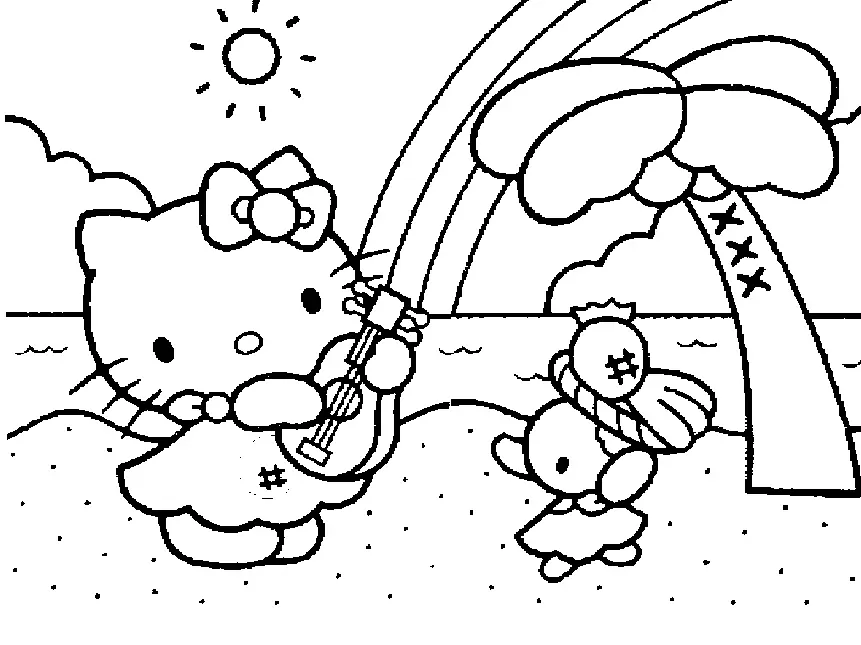 Hello Kitty Para Colorear 11