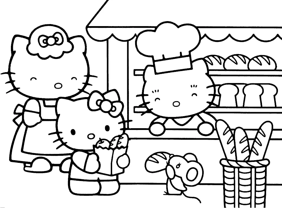 Hello Kitty Para Colorear 12