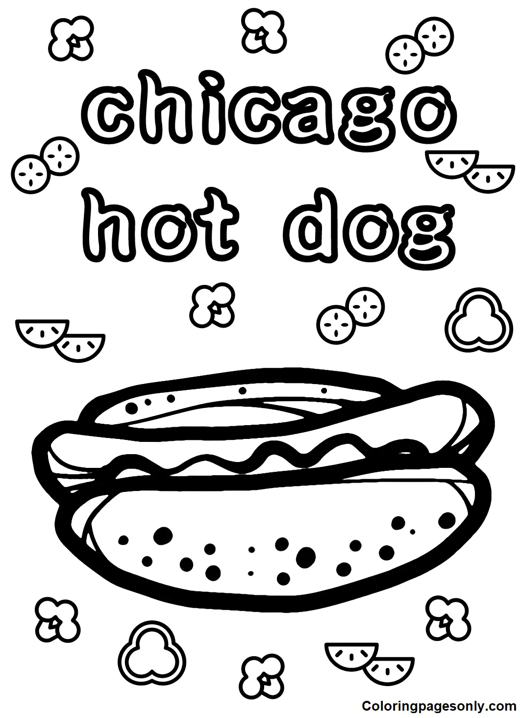Hot Dog Coloring Pages