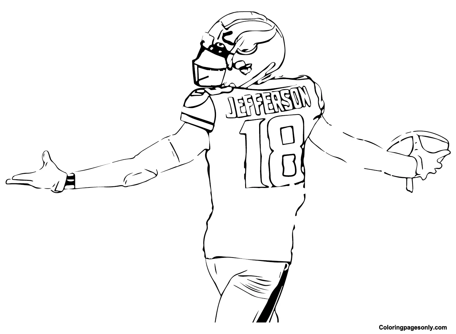 Desenhos de Justin Jefferson Para Colorir 1