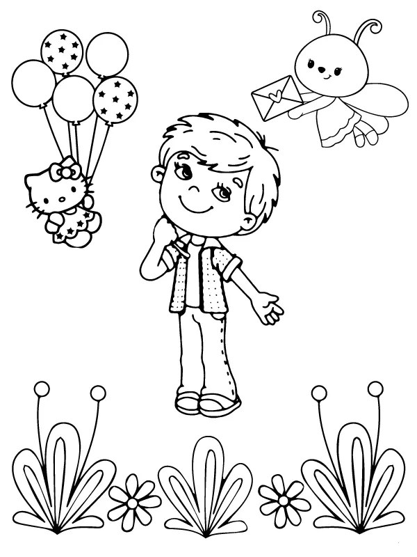 San Valentin Kawaii Para Colorear 3