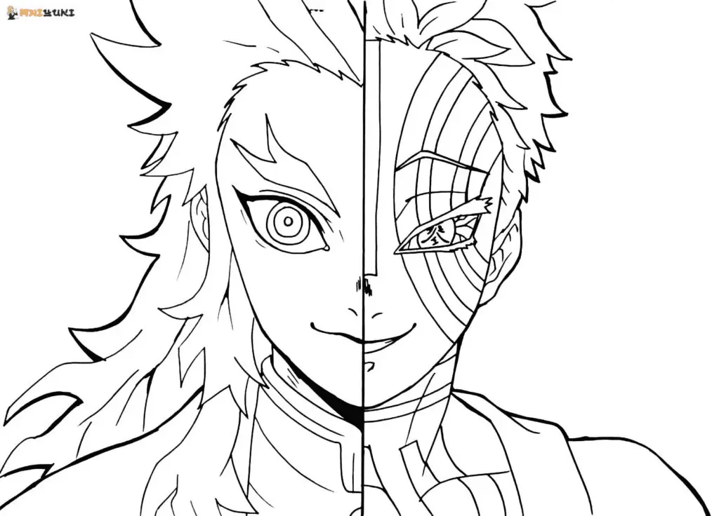 Kyojuro Rengoku Coloring Pages 8