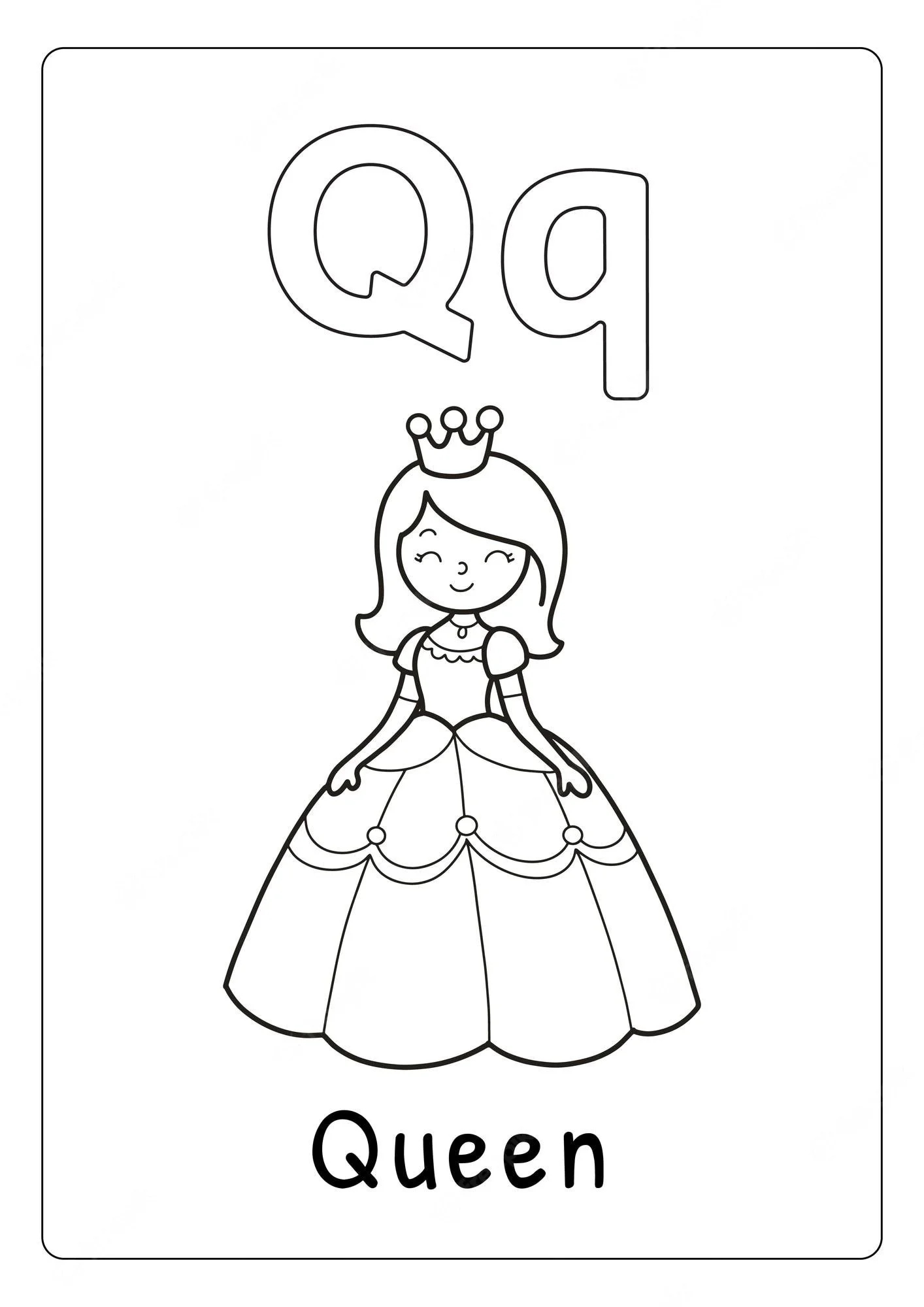 Desenhos de Letra Q Para Colorir 28