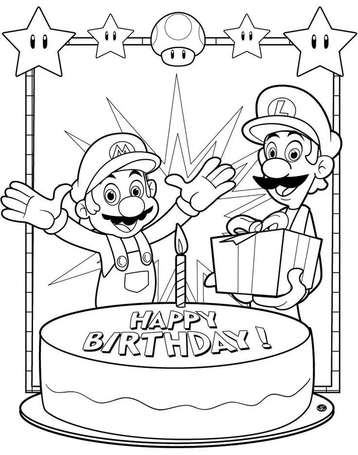 Mario and Luigi Coloring Pages 16
