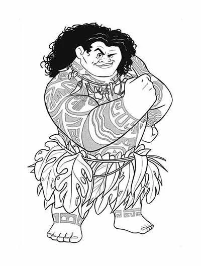 Desenhos de Maui Para Colorir 2