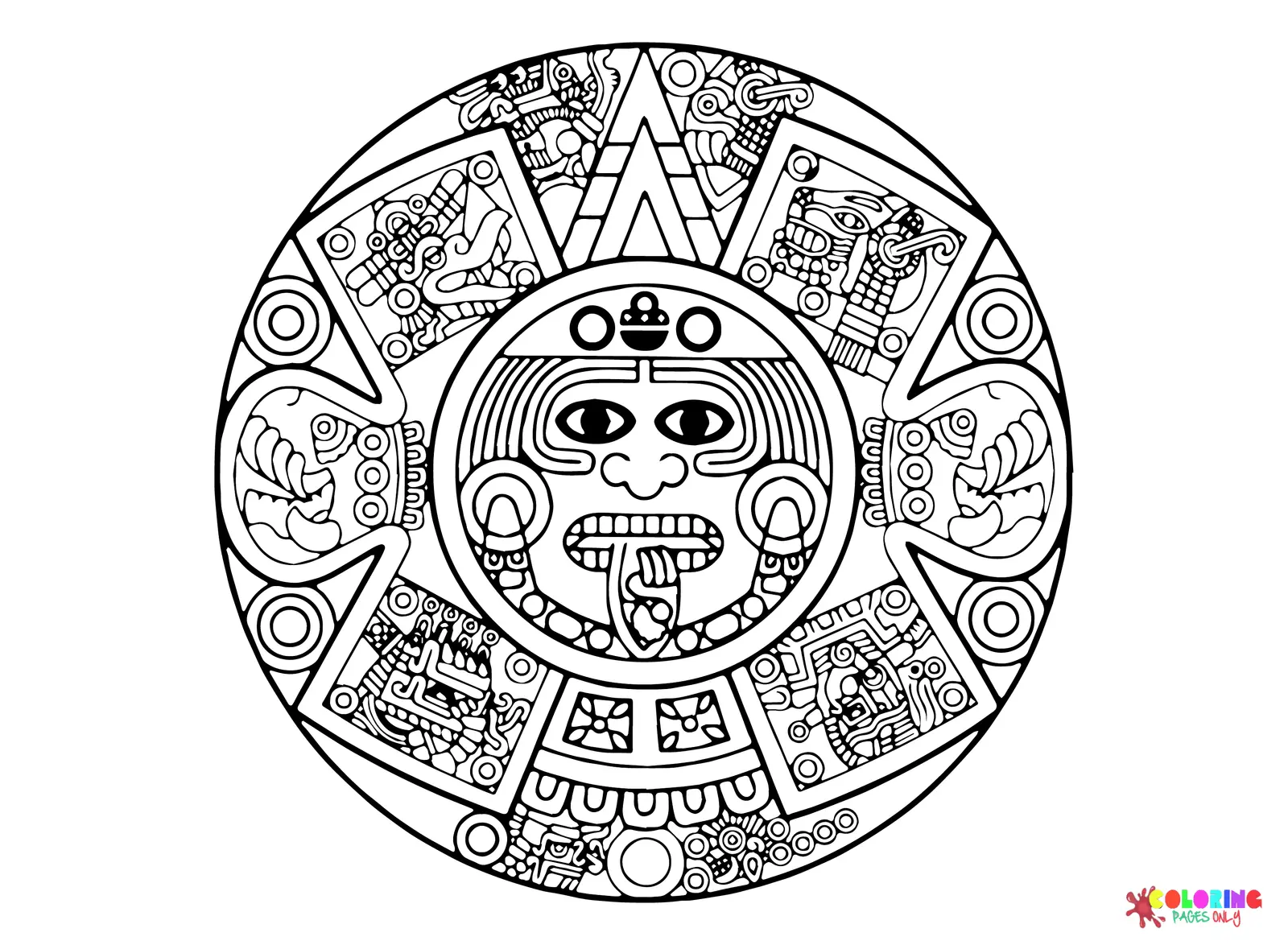 La Civilizacion Maya Para Colorear 12