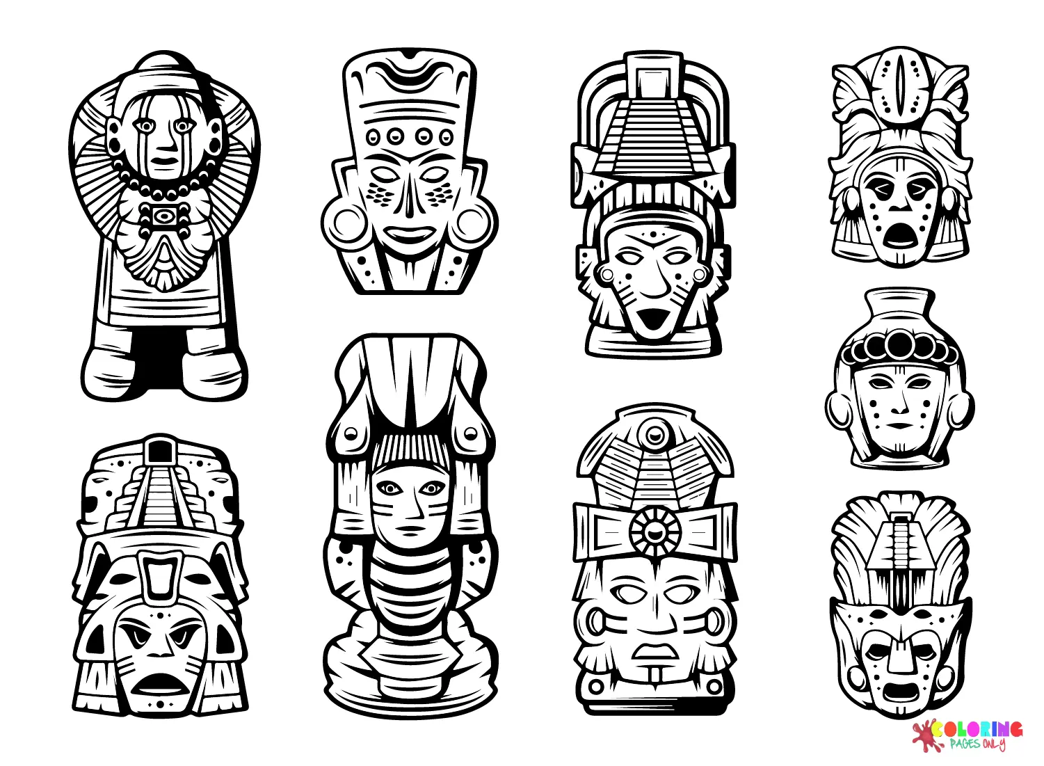 La Civilizacion Maya Para Colorear 14