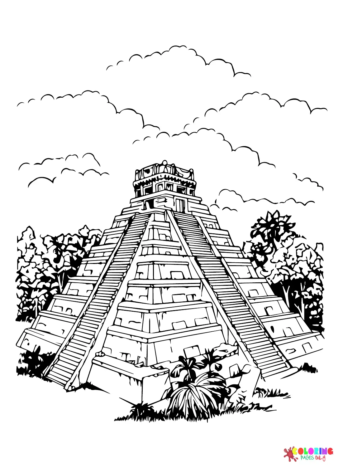La Civilizacion Maya Para Colorear 3