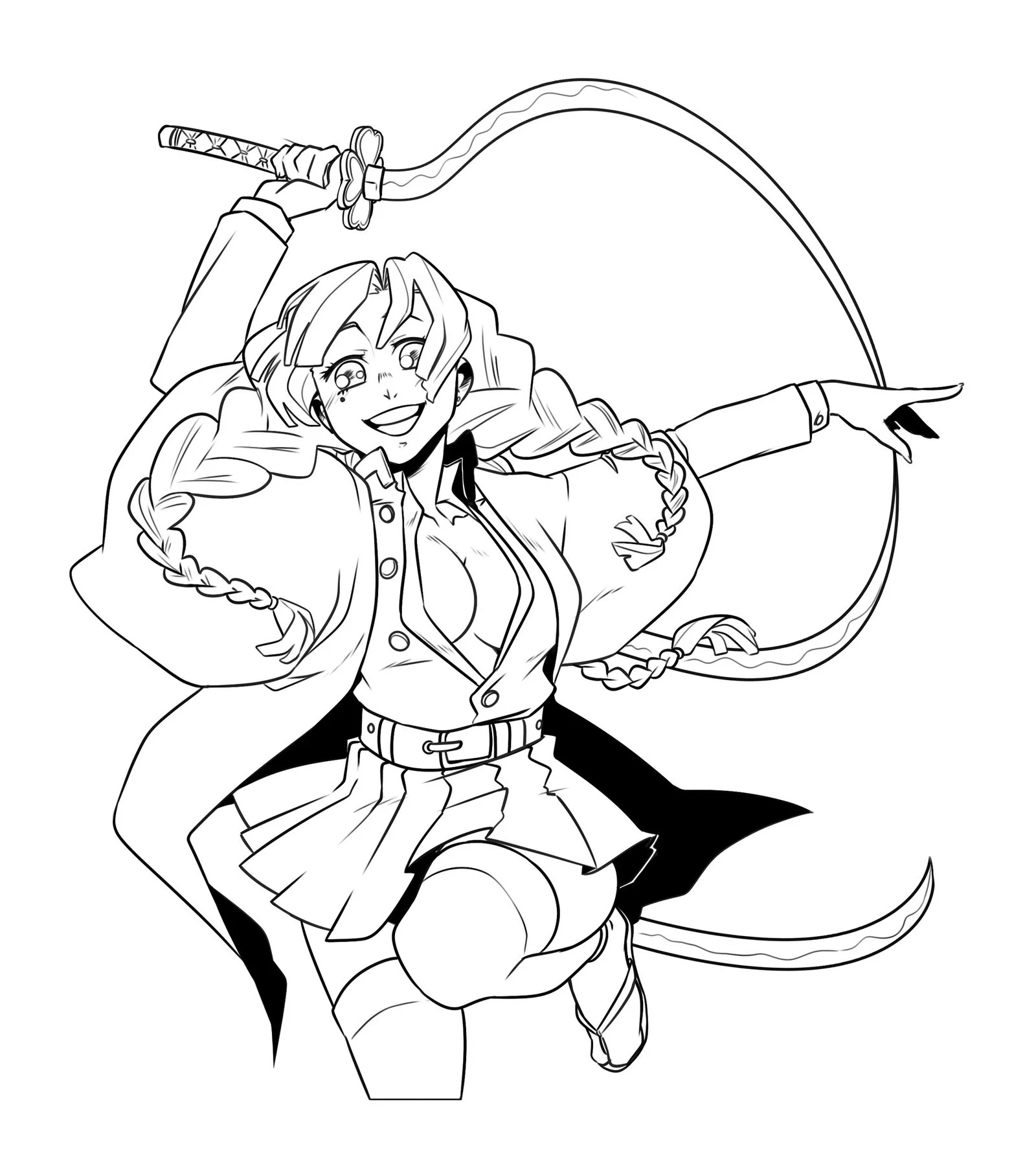 Mitsuri Kanroji Para Colorear 1