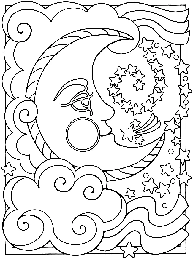 Moon Coloring Pages