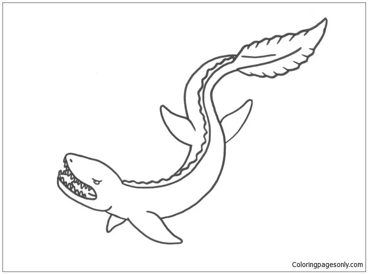 Mosasaurio Para Colorear 14