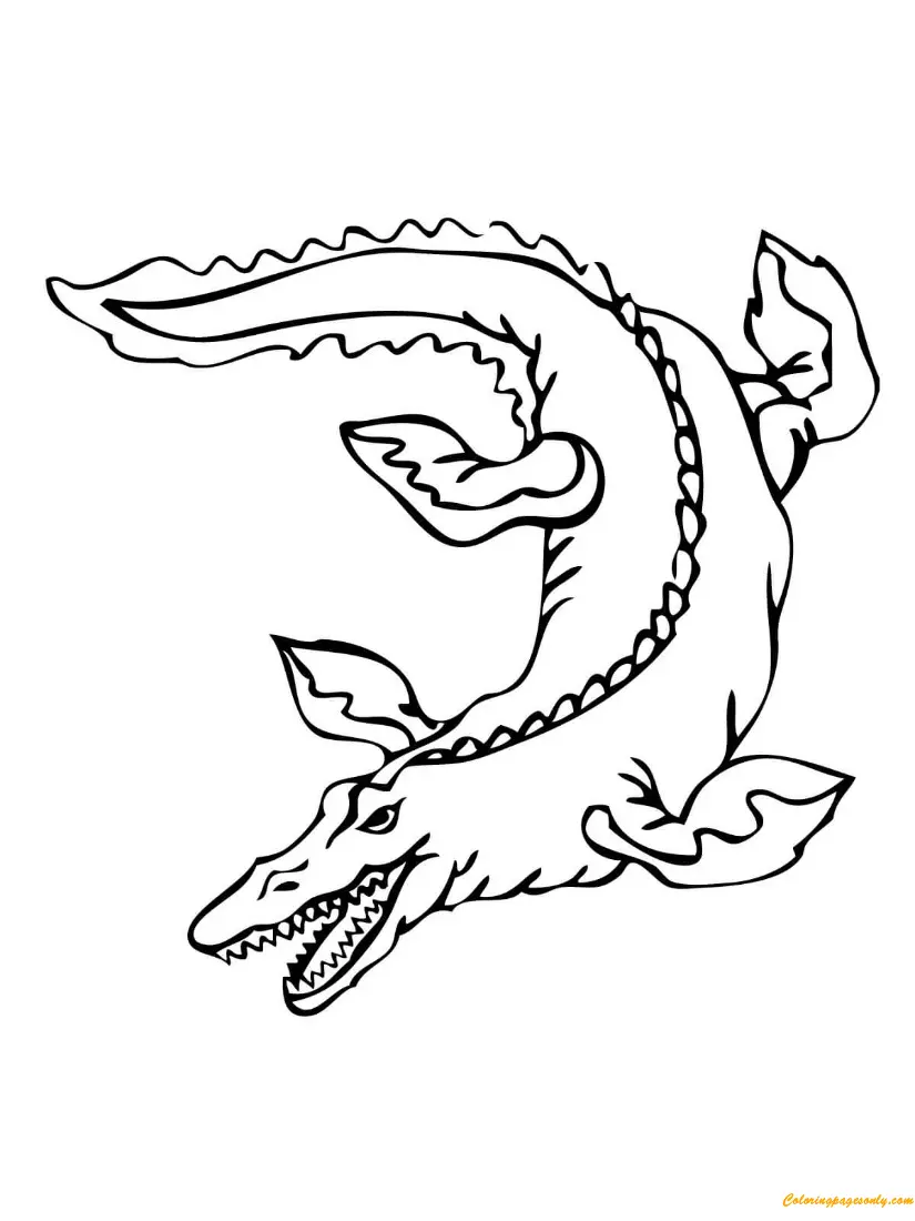 Mosasaurio Para Colorear 7