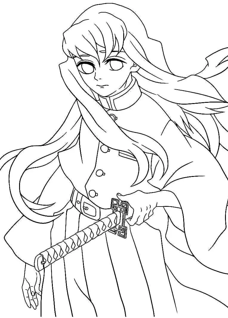 Desenhos de Muichiro Tokito Para Colorir 3